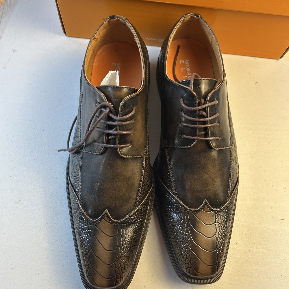 Antonio Cerrelli  ELITE Brown Leather NICE Lace-up‎ Dress Shoes mens size 12 - Picture 3 of 11